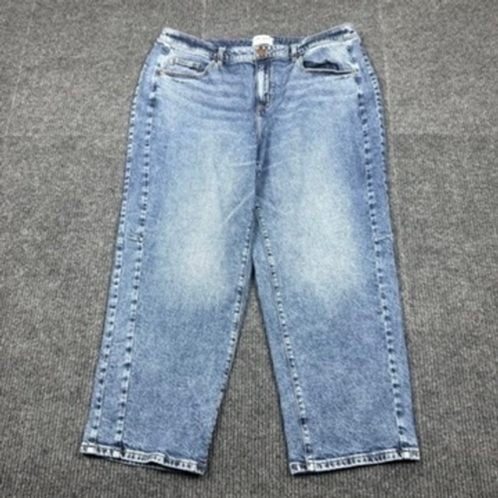 Lane Bryant 18P Signature Fit Mid-Rise 90s Loose Straight Leg Jeans Blue Denim